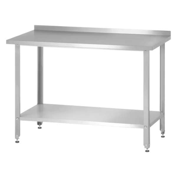 Стол производственный СПРн «Norma Zn» 600x600 (с бортом, полка сплошная, ножка угловая)