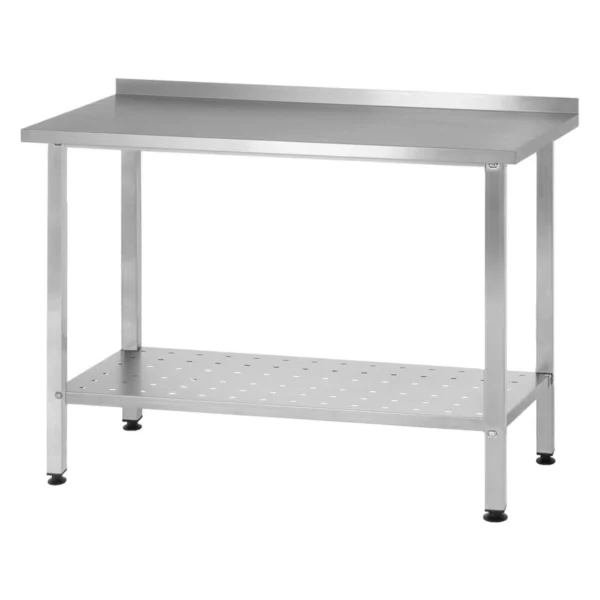 Стол производственный СПРн «Norma Inox» 1000x600 (с бортом, полка перф., ножка профильная)