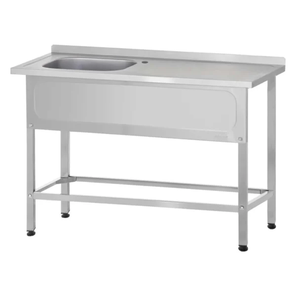 Ванна с рабочей поверхностью РПЦн 1200 «Norma Inox» м/о 400x500x250 (левая , ножка профильная)