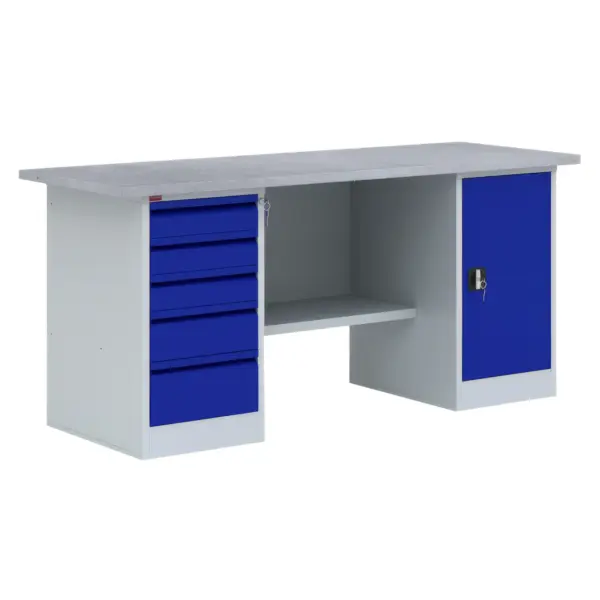 Двухтумбовый металлический верстак ВП-4/1.6